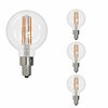 Bulbrite LED Filament 4W, Dimmable G16 Bulbs, Clear Glass, E12 Base, 2700K, 350 Lm, 4PK 862874